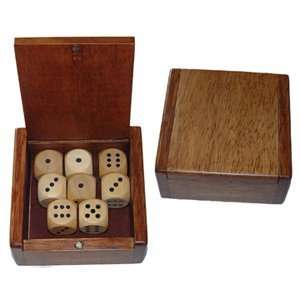  Wooden Dice Box and 8 Wooden Dice Toys & Games