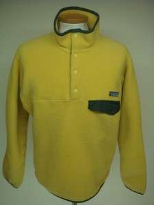 VINTAGE PATAGONIA YELLOW SNAP T FLEECE PULLOVER MENS SZ SMALL  