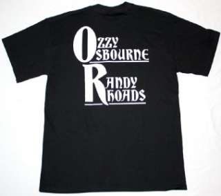 OZZY OSBOURNE RANDY RHOADS BLACK SABBATH HEAVY METAL NEW BLACK T SHIRT 