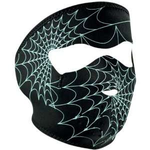 Zan Headgear Spiderweb Mens Glow in the Dark Full Face Mask Touring 