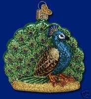 LARGE PROUD PEACOCK OLD WORLD CHRISTMAS ORNAMENT 16074  