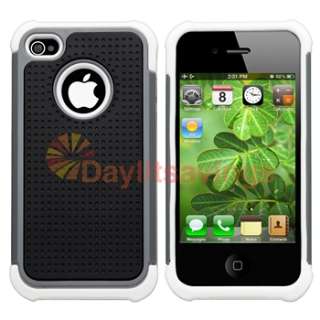   White Hard Case Cover+PRIVACY FILTER Guard for iPhone 4 G 4S  