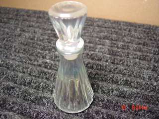 Vintage Perfume Bottle Unmarked Iridescent Clear Empty  