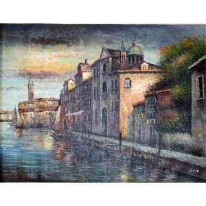   Italy Seaside City Scene Oil Painting Large 3x4 Landscape Home
