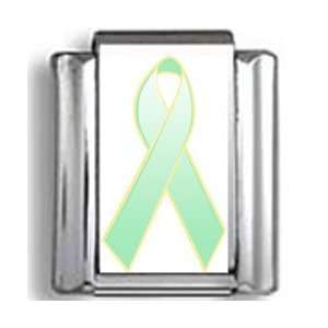  Light Green Awareness Ribbon Photo Italian Charm Jewelry