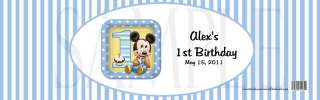 Baby Mickey Mouse 1st Birthday #2 WATER BOTTLE LABELs  