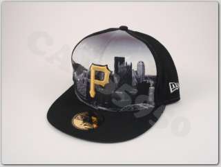 Pittsburgh Pirates Hat New Era Fitted 5950 P Cap City Frontal Black 