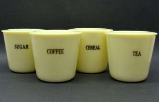 McKee Seville Yellow Custard Glass Canisters w/ Lids  