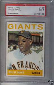 1964 WILLIE MAYS CARD TOPPS #150 PSA GRADED EX 5 SAN FRANCISCO GIANTS 