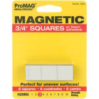 WMU Mega Strong Magnetic Squares w/Foam Adhesive 3/4 