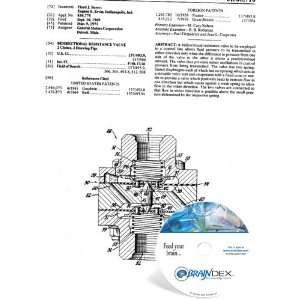  NEW Patent CD for BIDIRECTIONAL RESISTANCE VALVE 