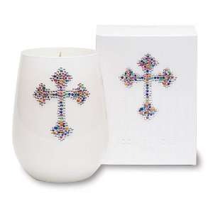 Primal Elements Icon Candle, Cross White, 13 Ounce 