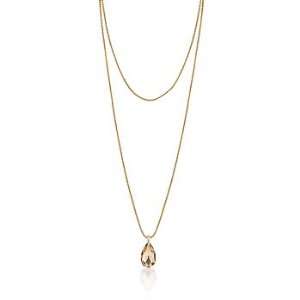  14k Gold Bonded Chain Necklace Champagne Pendant Jewelry