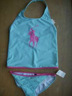Polo Ralph Lauren Tankini Big Pony Swimsuit 16 Girl $50  