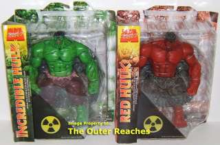 MARVEL SELECT RED & GREEN INCREDIBLE HULK Action Figure OPENERS SET 