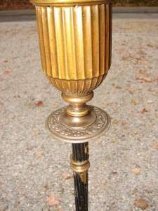 Vintage Rembrandt R 9470 Brass Floor Lamp Light w/Glass Shade  
