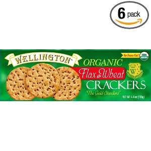 Wellington Organic Flax & Wheat Crackers, 5.3 Ounce Boxes (Pack of 6 