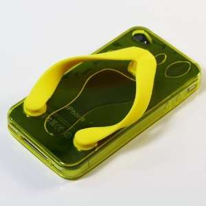  ZuGadgets (Yellow) Flip Flop Style TPU Case for iPhone 4 + Free 