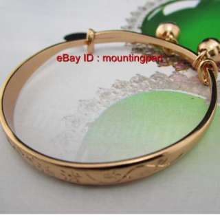   Rose Gold Filled Baby Infant Bangle 2 Bells Chinese Style GF Bracelet