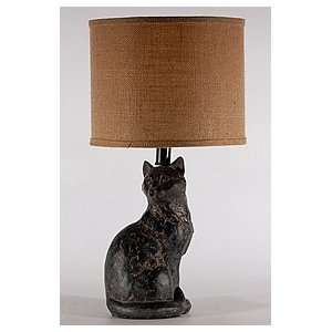  Black Cat Distress Finish Animal Table Lamp