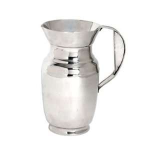 Polished Stainless Steel 64 Oz. Water Pitcher With Ice Guard  