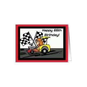 Drag Racing 66th Birthday Card Card Toys & Games