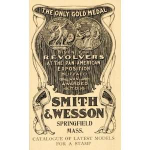 1902 Ad Smith Wesson Guns Springfield Buffalo Revolvers   Original 