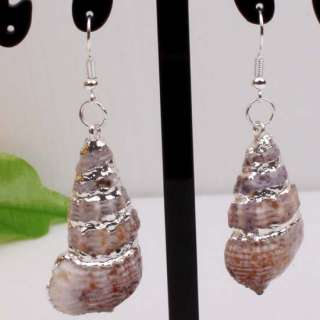 HOT 52mm Natural Sea Shell Beads Dangle Earrings 1pcs  