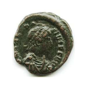   ROME ARCADIUS. CONSTANTINOPLE MINT. WREATH and VOWS. 