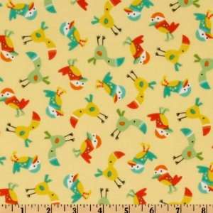  44 Wide Zoo Friends Flannel Toucans Yellow Fabric By The 