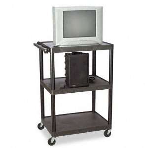  Quartet® Wide Body Plastic TV/Monitor Cart, Three Shelves 