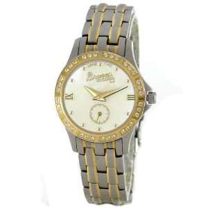 Atlanta Braves Silver/Gold Womens Legend Diamond Wrist Watch  