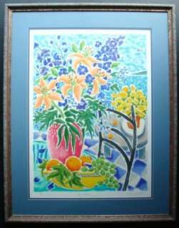 Cathi Whiting Signed Limited Floral Print Huge w Frame  