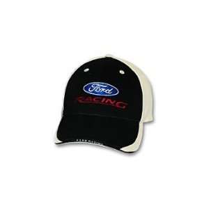  Ford Racing Low Profile White/Black Brushed Cotton Twill 