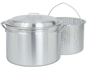24 Qt Aluminum Stockpot W Boiling Basket & Lid Steamer  