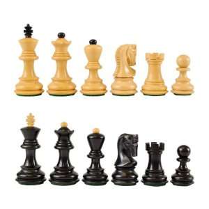  Zagreb Wood Chess Pieces with 2 1/2 King   Ebonized 