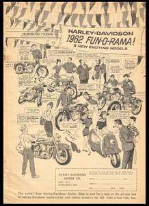 1962 Harley Davidson Motorcycles *Fun O Rama* vintage cartoon AD 