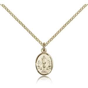  Gold Filled Holy Communion Chalice Medal Pendant 1/2 x 3/8 