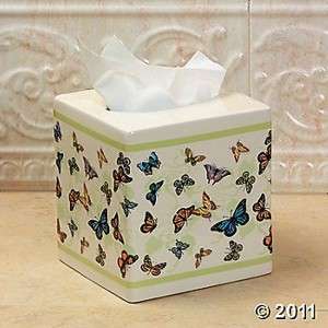 CERAMIC BUTTERFLY TISSUE BOX COVER NEW  