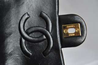 CHANEL Black Quilted Leather Gold CC Chain Flap Bag Purse Handbag Mini 
