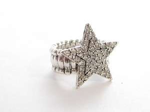 Star Clear Crystal Stretch Ring Fashion Jewelry  