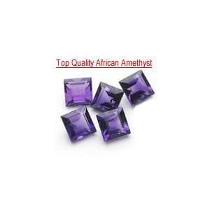  4.90 Cts of 6 mm Square Matching Loose Amethyst ( 5 pcs 
