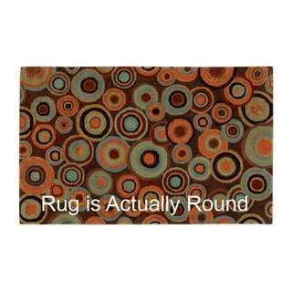  Sunrise Rug   Brown (6 Round) Furniture & Decor