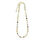 Clevereves 18K Gold Yellow Multi Color Stones Necklace 30 Inch
