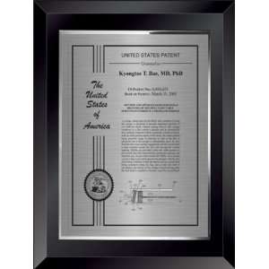  Black Glass Certificate Patent Plaque