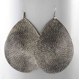   Textured Cool and Unusual Tear Drop Shaped Dangle Earrings Jewelry