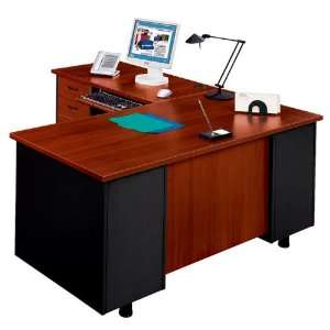  Elevation L Desk with Left Return Aspen/Chrome Handles 