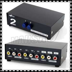 Ports Video Audio RCA AV Switch Selector Splitter Box  