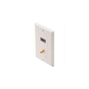   Style HDMI Feed Thru Wall Plate with Coaxial F Connector Electronics