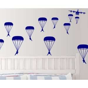  StikEez Blue Military Paratroopers 12 Pack Wall Decals 